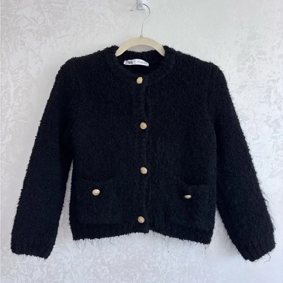 ZARA KNIT CARDIGAN WITH GOLDEN BUTTONS S - Picture 1 of 4